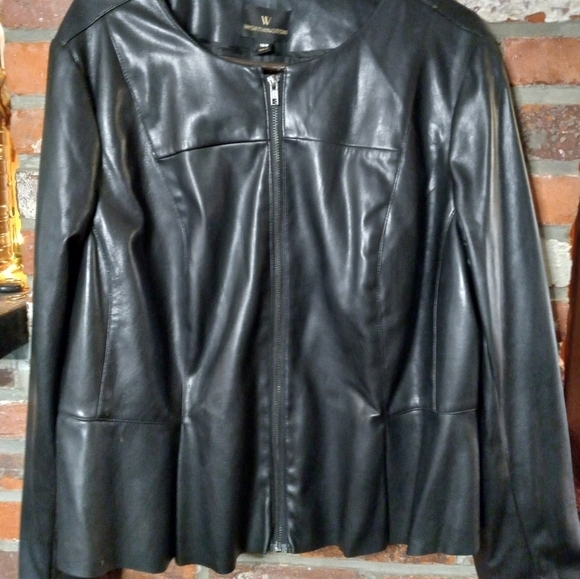 Worthington Women's  Buttery Soft Black Faux Leather Jacket, size 18 - Picture 4 of 11